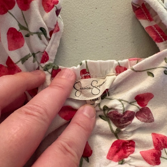 Toddler Jean dress and cherry jump suit . Sizes 18,18-24 month - Picture 3 of 5